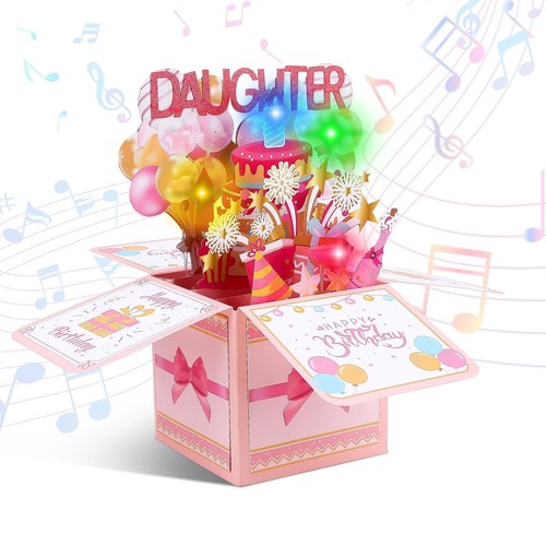 Daughter birthday card - 3d,