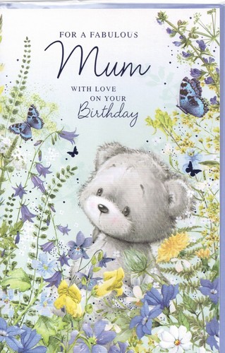 Mum birthday card large - card, cute