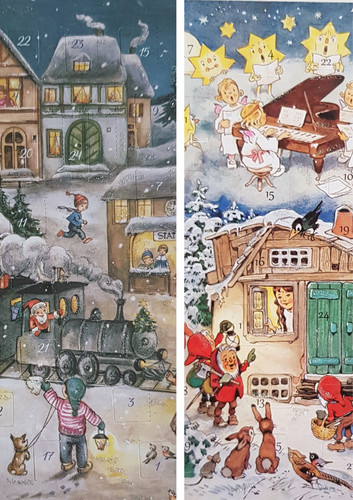 Vintage style advent christmas - vintage,