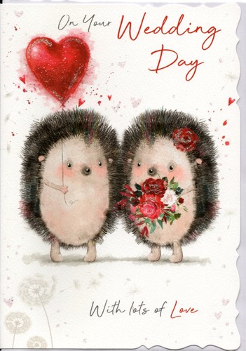 Wedding day card - card, hedgehog
