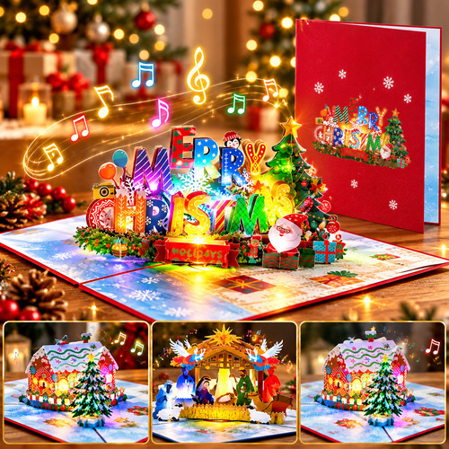 Christmas cards pop card - christmas, up