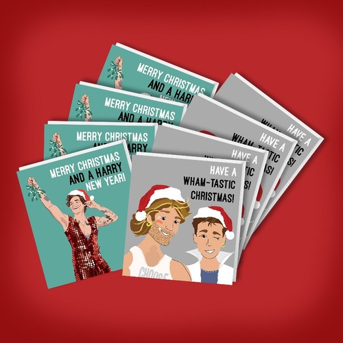 Music christmas cards pack - music,