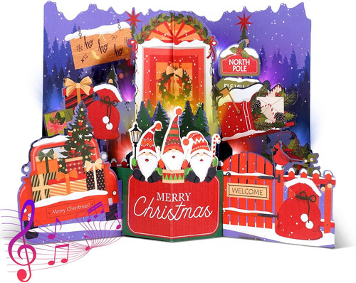 Christmas card with - with, &