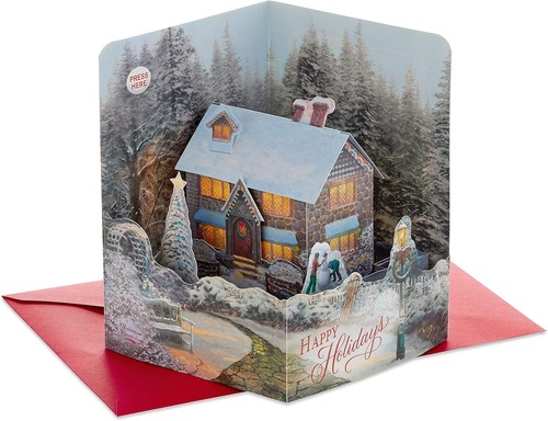 Snowy cottage with deck - with, the