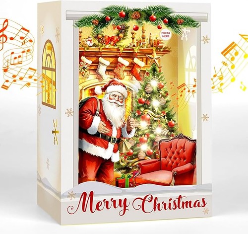Christmas cards pop santa - up,