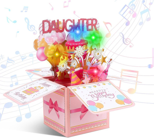 Daughter birthday card - 3d,