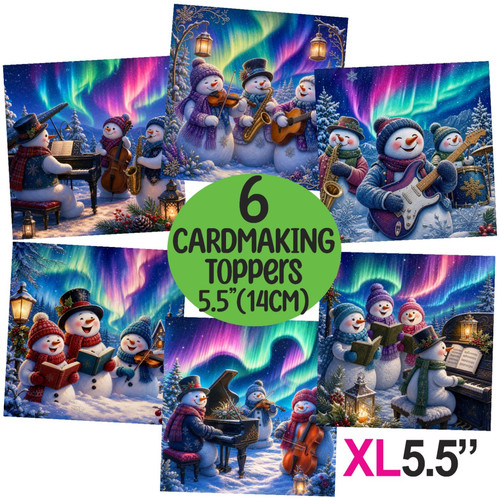 Xmas snowmen music card - music,