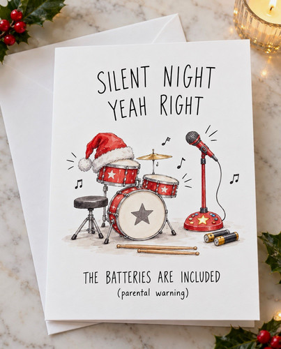 Funny christmas card silent - card,